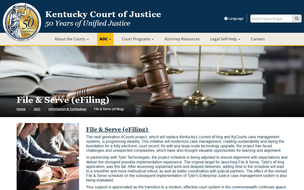 Trigg County court records Kentucky eFiling glossary terms