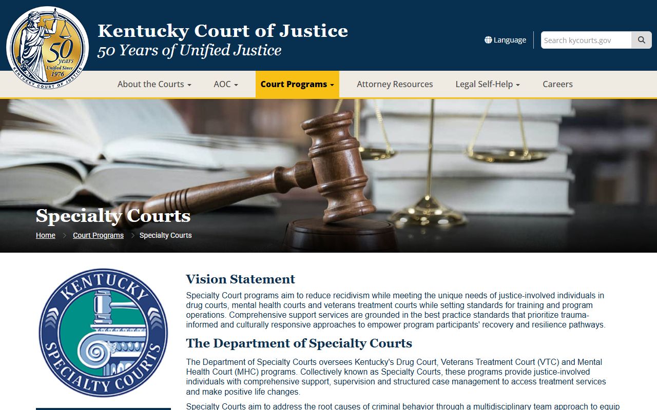 Trigg County criminal court records Kentucky Specialty Courts