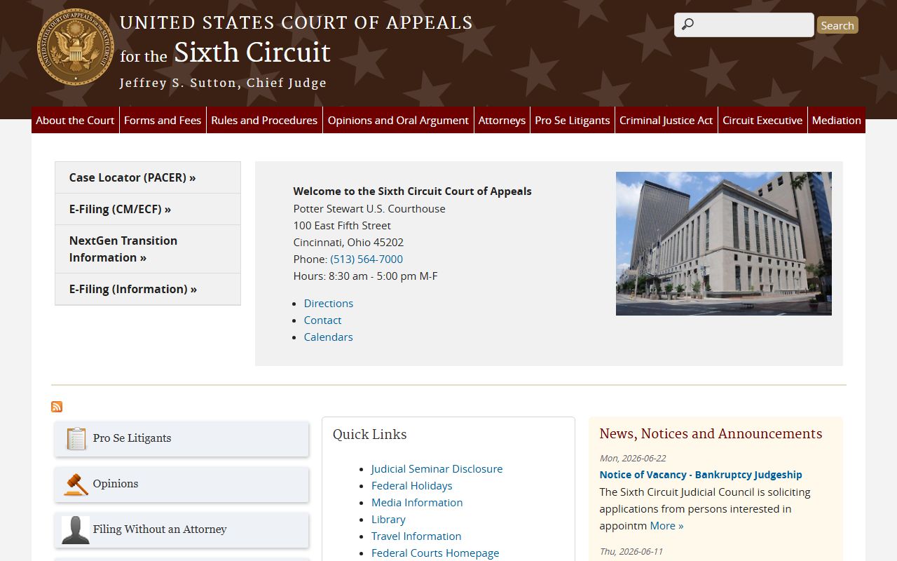 Trigg County Circuit Court records U.S. Court of Appeals for the Sixth Circuit
