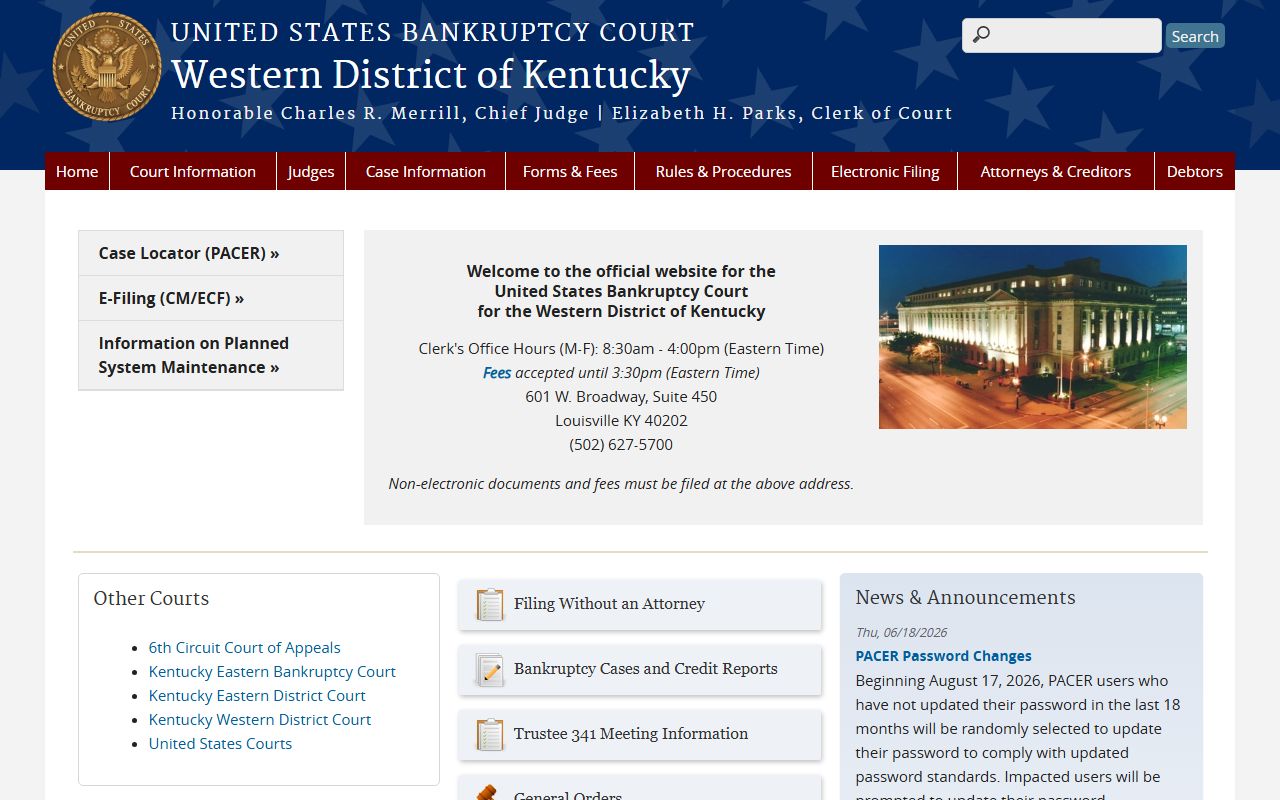 Trigg County Circuit Court records Western District bankruptcy court website