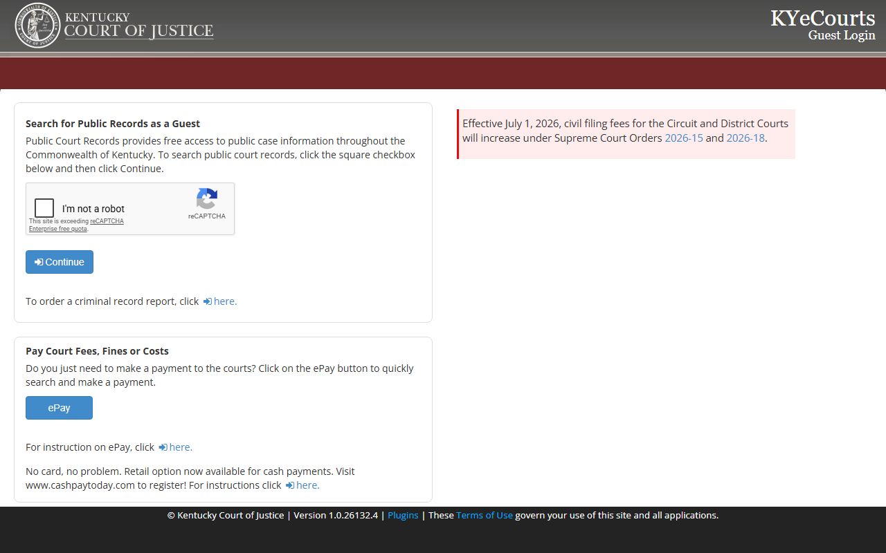 Trigg County court records KYeCourts guest login source