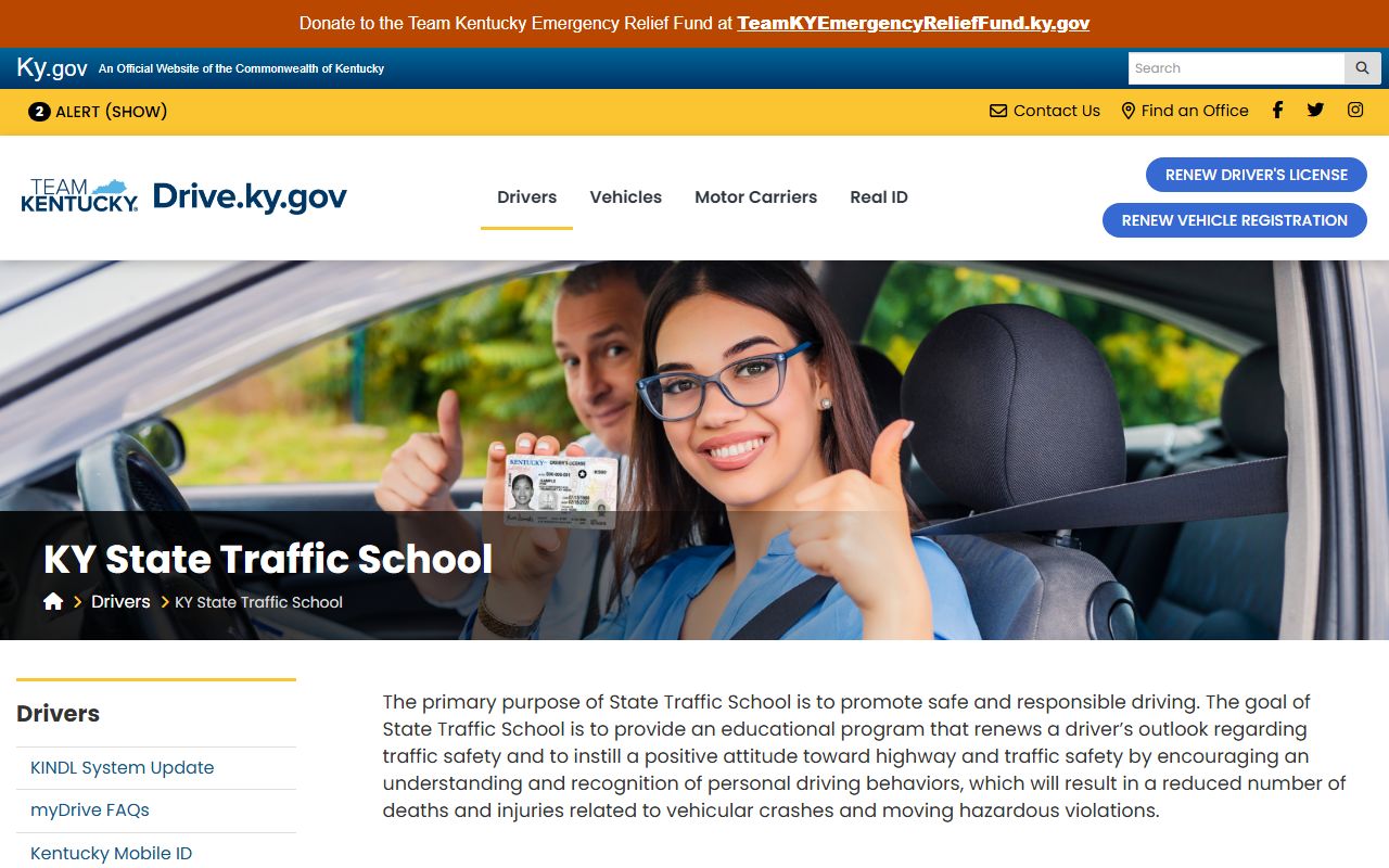 Trigg County traffic court records Kentucky State Traffic School