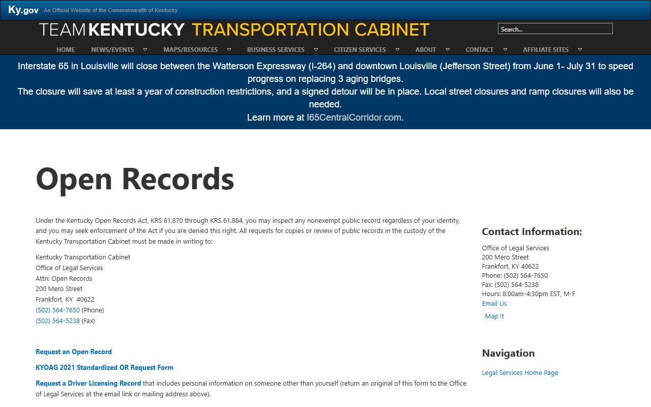 Trigg County warrant search Kentucky open records request channel